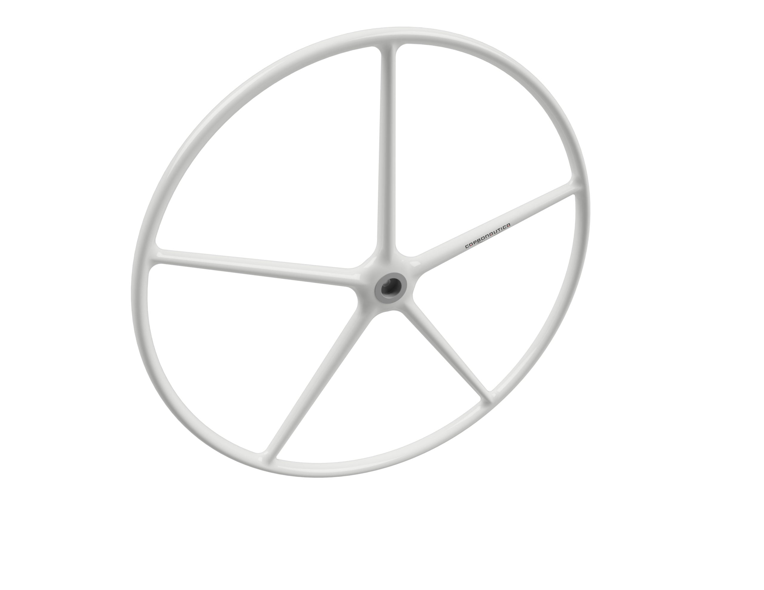 Sailboat steering wheel 5 spoke slim white Carbon Sailboat steering wheel 5 spoke slim white Carbon